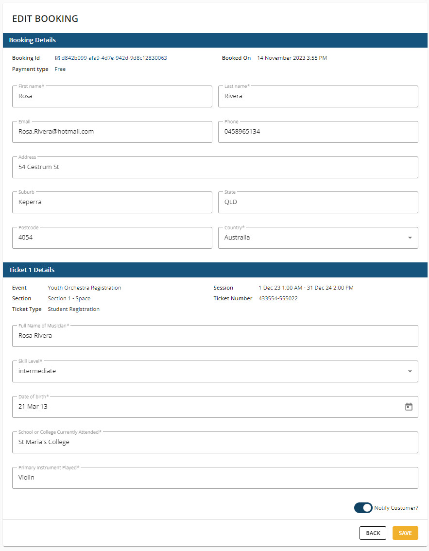 Edit a booking – TryBooking